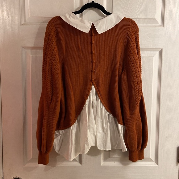 Anthropologie Maeve Textured Twofer Pullover Sweater - Picture 9 of 9